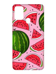 Матовий рожевий чохол на Samsung Galaxy M30s/M21 :: Кавуни (принт 341)