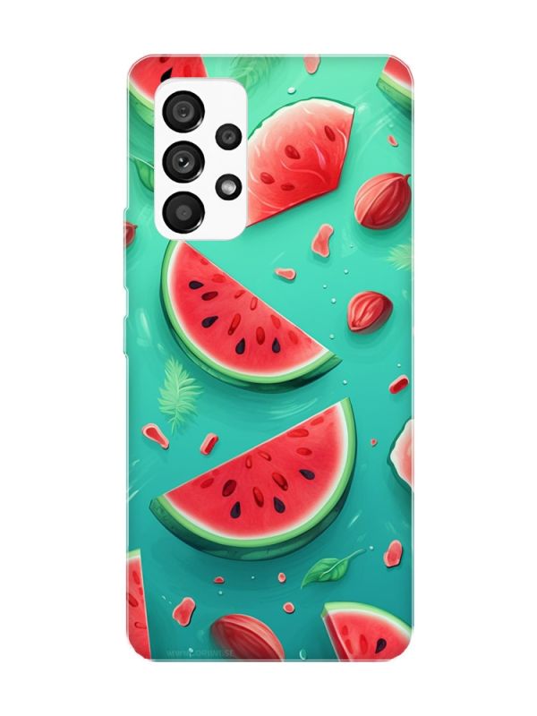 Чохол з рожевими боками на Samsung Galaxy A53 4G/5G :: Скибки кавуна (принт 340)
