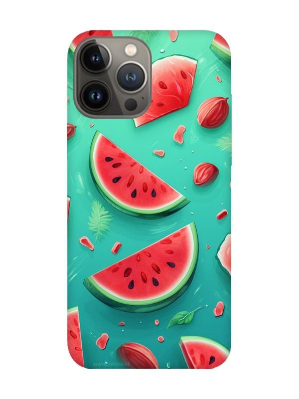 Чохол з червоними боками на Apple iPhone 13 Pro :: Скибки кавуна (принт 340)