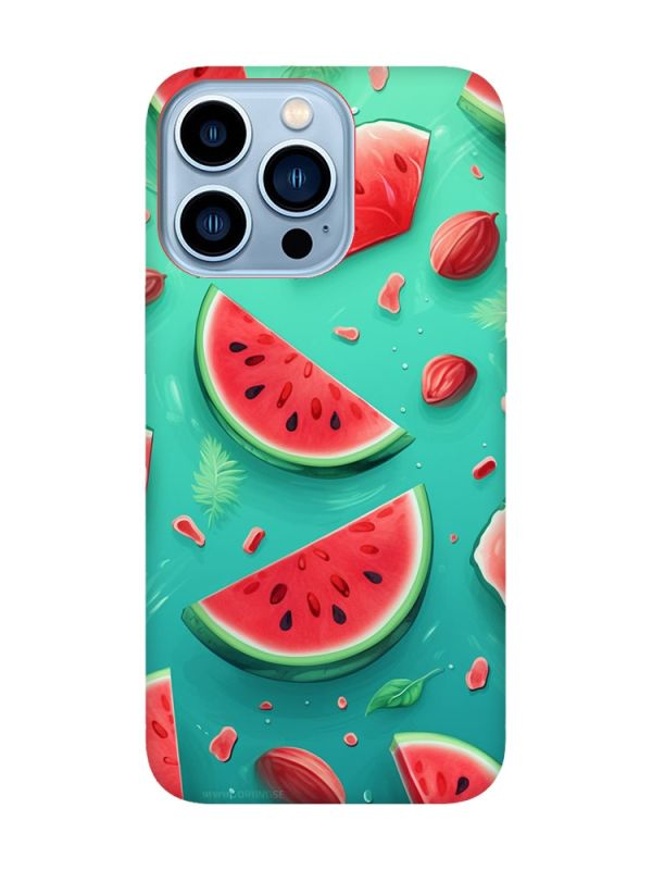 Чохол з червоними боками на Apple iPhone 13 Pro Max :: Скибки кавуна (принт 340)