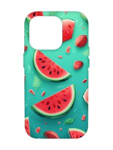 Чохол з червоними боками на Apple iPhone 14 Pro Max :: Скибки кавуна (принт 340)