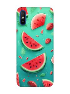 Чохол з рожевими боками на Xiaomi Redmi 9A :: Скибки кавуна (принт 340)
