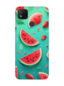 Чохол з рожевими боками на Xiaomi Redmi 9C/10A :: Скибки кавуна (принт 340)