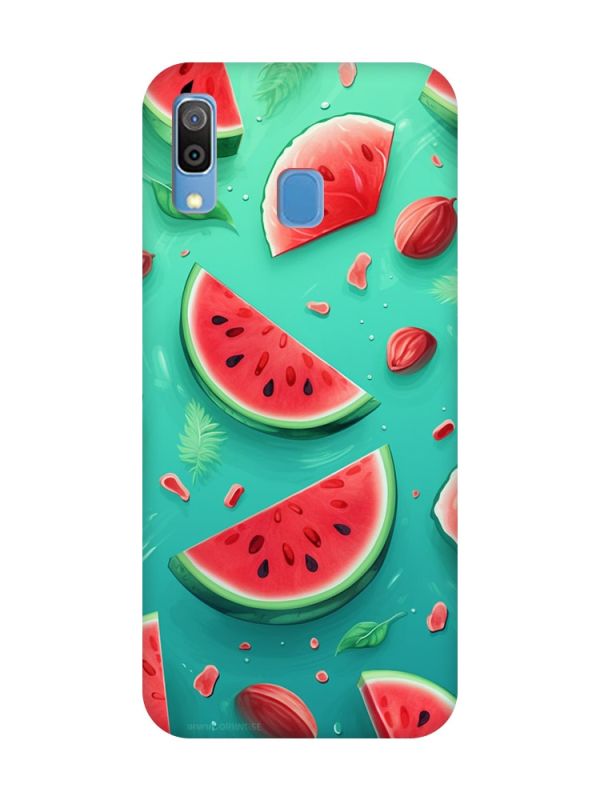 Чохол з червоними боками на Samsung Galaxy A30 (2019) / A20 (2019) :: Скибки кавуна (принт 340)