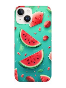 Чохол з чорними боками на Apple iPhone 14 :: Скибки кавуна (принт 340)