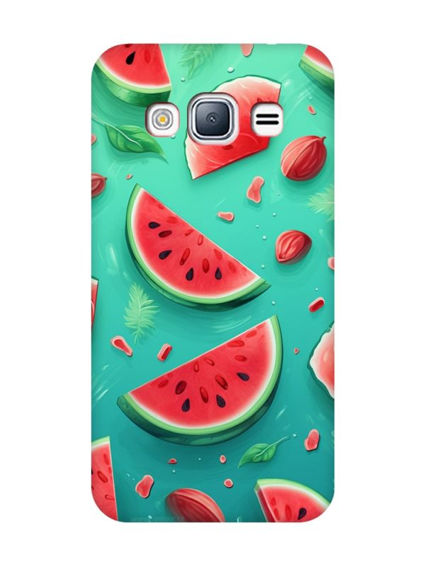 Чохол з червоними боками на Samsung Galaxy J3 / J310 :: Скибки кавуна (принт 340)
