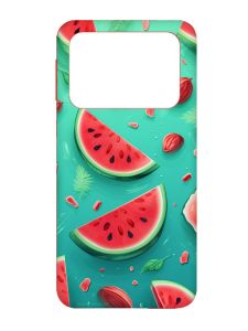 Чохол з червоними боками на Xiaomi Poco X4 Pro 5G :: Скибки кавуна (принт 340)