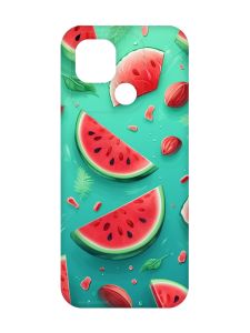 Чохол з червоними боками на Xiaomi Redmi 10C :: Скибки кавуна (принт 340)