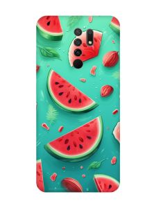 Чохол з червоними боками на Xiaomi Redmi 9 :: Скибки кавуна (принт 340)