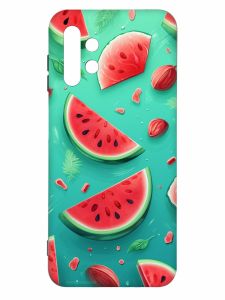Чохол з чорними боками на Samsung Galaxy A13 4G :: Скибки кавуна (принт 340)