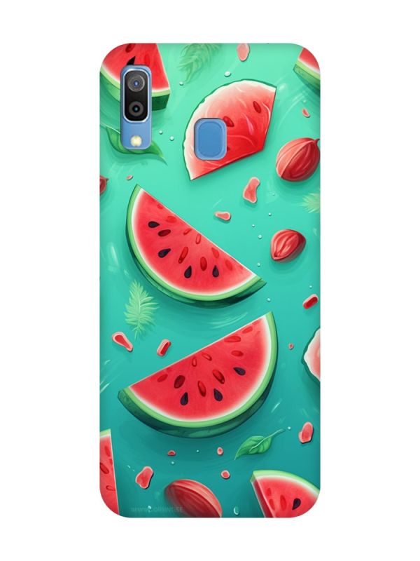 Чохол з чорними боками на Samsung Galaxy A30 (2019) / A20 (2019) :: Скибки кавуна (принт 340)