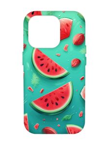 Чохол з рожевими боками на Apple iPhone 14 Pro Max :: Скибки кавуна (принт 340)