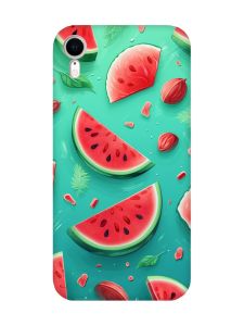 Чохол з рожевими боками на Apple iPhone XR :: Скибки кавуна (принт 340)