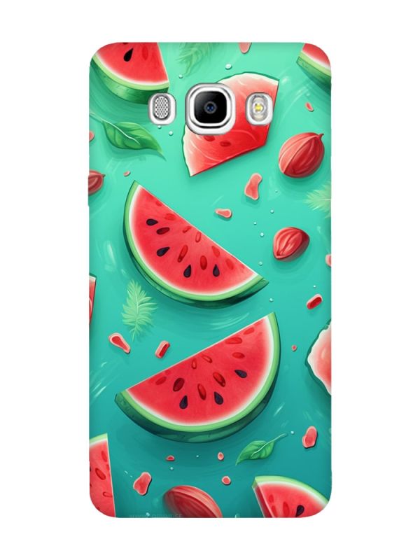 Чохол з чорними боками на Samsung Galaxy J7(2016) J710 :: Скибки кавуна (принт 340)