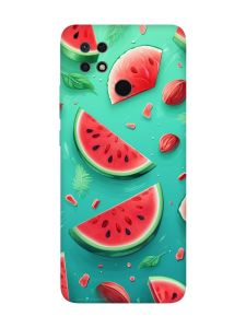 Чохол з чорними боками на Xiaomi Redmi 10C :: Скибки кавуна (принт 340)