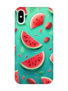 Чохол з рожевими боками на iPhone X / Xs :: Скибки кавуна (принт 340)