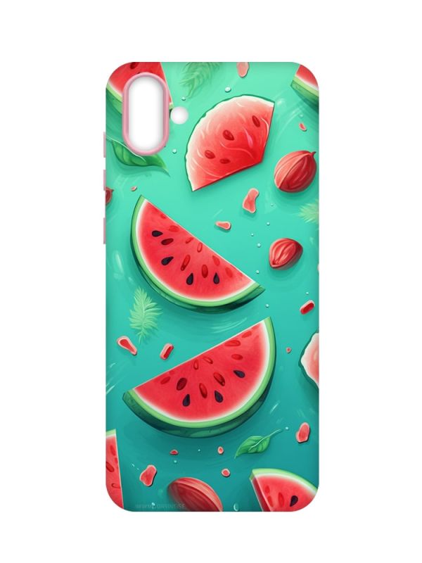 Чохол з рожевими боками на Samsung Galaxy A04 :: Скибки кавуна (принт 340)