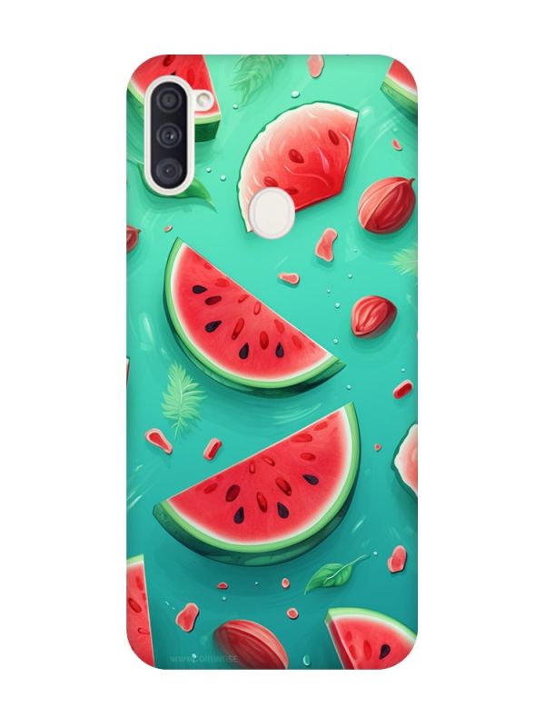 Чохол з рожевими боками на Samsung Galaxy A11 :: Скибки кавуна (принт 340)
