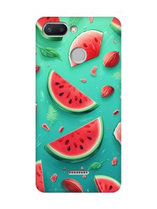 Чохол з чорними боками на Xiaomi Redmi 6 :: Скибки кавуна (принт 340)