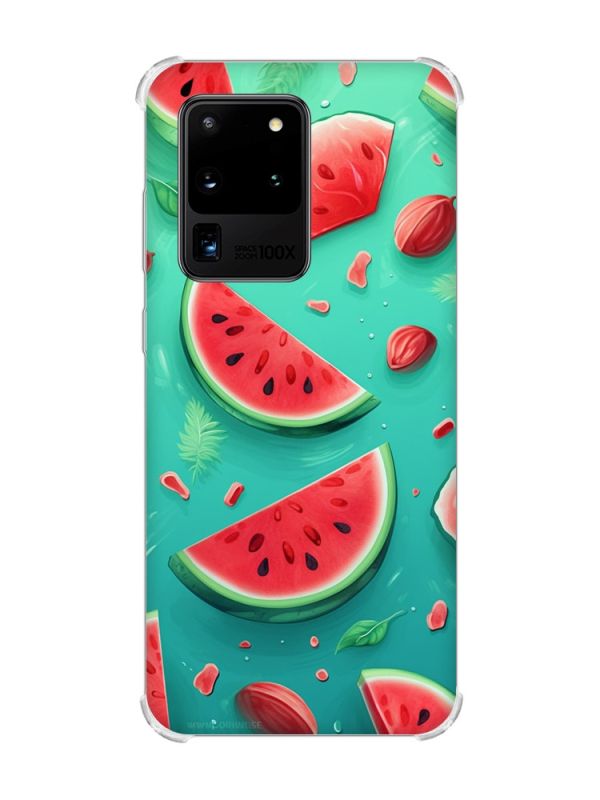 Чохол з потовщеними кутами на Samsung Galaxy S20 Ultra :: Скибки кавуна (принт 340)