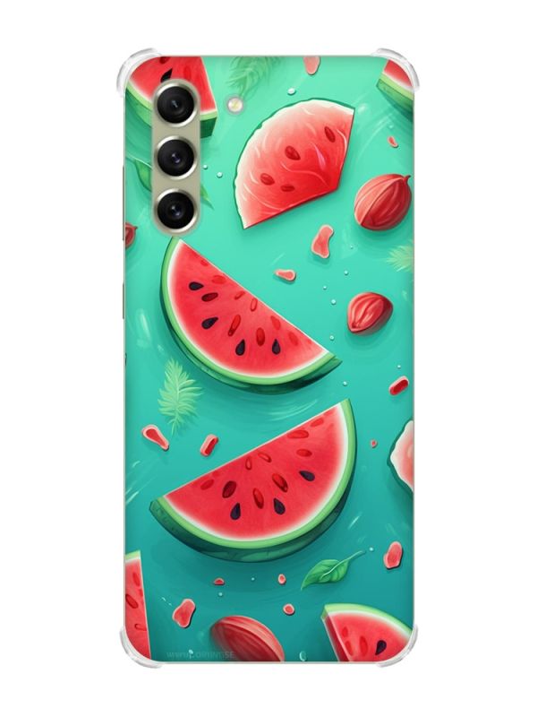 Чохол із потовщеними кутами на Samsung S21 FE :: Скибки кавуна (принт 340)