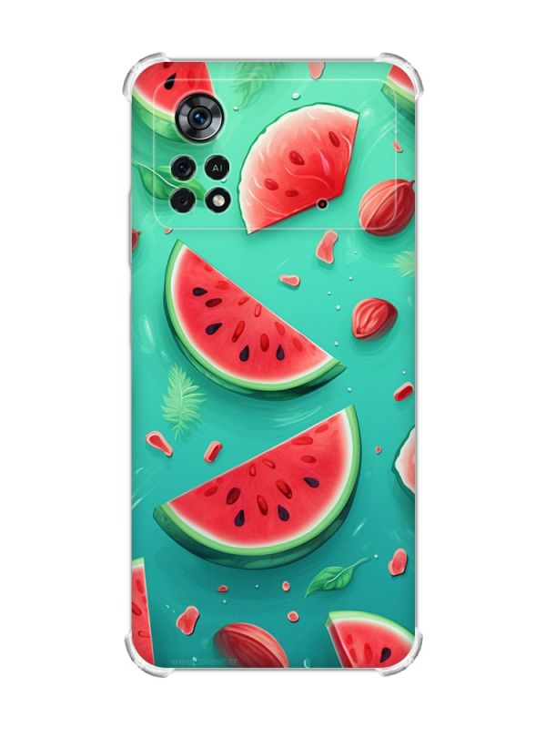 Чохол з потовщеними кутами на Xiaomi Poco X4 Pro 5G :: Скибки кавуна (принт 340)
