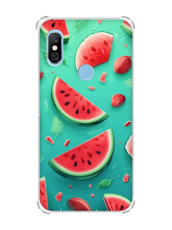 Чохол з потовщеними кутами на Xiaomi Redmi Note 6 Pro :: Скибки кавуна (принт 340)