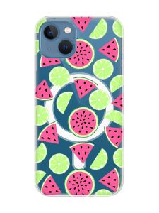 Магнітний чохол на iPhone 13 (6.1) із підтримкою MagSafe :: Кавуни и лайм (принт 345)