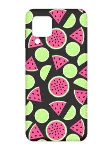 Матовий чорний чохол на Samsung Galaxy M32 / A22 / M22 4G :: Кавуни и лайм (принт 345)