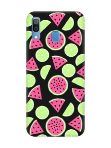 Матовий чорний чохол на Samsung Galaxy A30 (2019) / A20 (2019) :: Кавуни и лайм (принт 345)