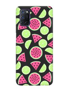 Матовий чорний чохол на Oppo A52/A72/A92 :: Кавуни и лайм (принт 345)