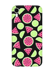 Матовий чорний чохол на Apple iPhone XR :: Кавуни и лайм (принт 345)
