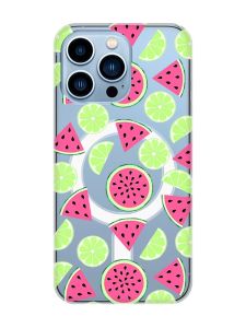 Магнітний чохол на iPhone 13 Pro Max із підтримкою MagSafe :: Кавуни и лайм (принт 345)