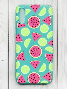 Матовий бірюзовий чохол на Xiaomi Redmi 9А :: Кавуни и лайм (принт 345)