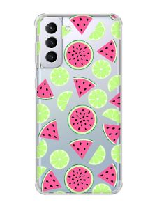 Чохол з потовщеними кутами на Samsung Galaxy S21 Plus :: Кавуни и лайм (принт 345)