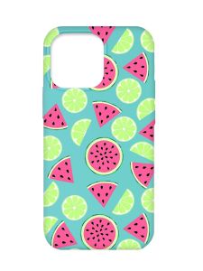 Матовий бірюзовий чохол на Apple iPhone 13 Pro :: Кавуни и лайм (принт 345)