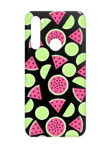 Матовий чорний чохол на Xiaomi Redmi Note 8 :: Кавуни и лайм (принт 345)