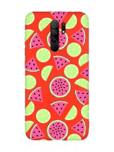 Матовий червоний чохол на Xiaomi Redmi Note 8 Pro :: Кавуни и лайм (принт 345)