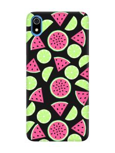 Матовий чорний чохол на Xiaomi Redmi 7A :: Кавуни и лайм (принт 345)