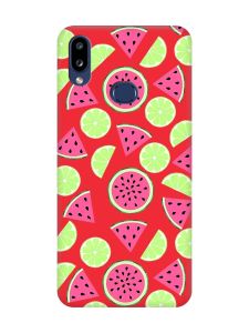 Матовий червоний чохол на Samsung Galaxy A10s (A107) :: Кавуни и лайм (принт 345)