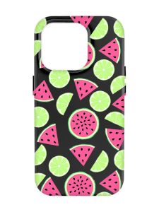 Матовий чорний чохол на Apple iPhone 14 Pro Max :: Кавуни и лайм (принт 345)
