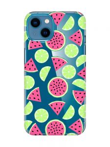 Прозорий чохол для iPhone 13 mini :: Кавуни и лайм (принт 345)