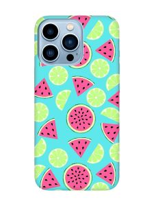 Матовий бірюзовий чохол на Apple iPhone 13 Pro Max :: Кавуни и лайм (принт 345)