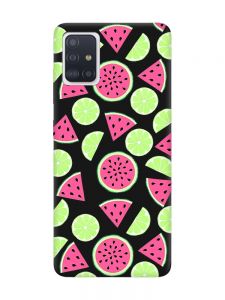 Матовий чорний чохол на Samsung Galaxy A71 / A715 :: Кавуни и лайм (принт 345)