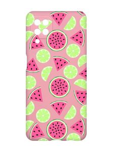 Матовий рожевий чохол на Samsung Galaxy A12 :: Кавуни и лайм (принт 345)