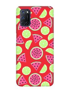 Матовий червоний чохол на Oppo A52/ A72/ A92 :: Кавуни и лайм (принт 345)