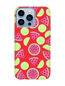 Матовий червоний чохол на Apple iPhone 13 Pro Max :: Кавуни и лайм (принт 345)