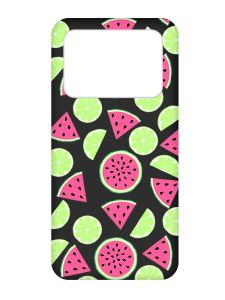 Матовий чорний чохол на Xiaomi Poco X4 Pro 5G :: Кавуни и лайм (принт 345)