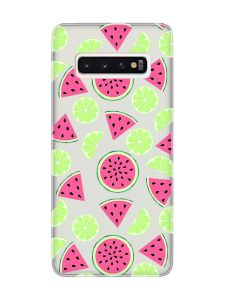 Прозорий чохол на Samsung Galaxy S10 :: Кавуни и лайм (принт 345)