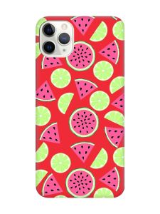 Матовий червоний чохол на iPhone 11 Pro Max (6.5) :: Кавуни и лайм (принт 345)